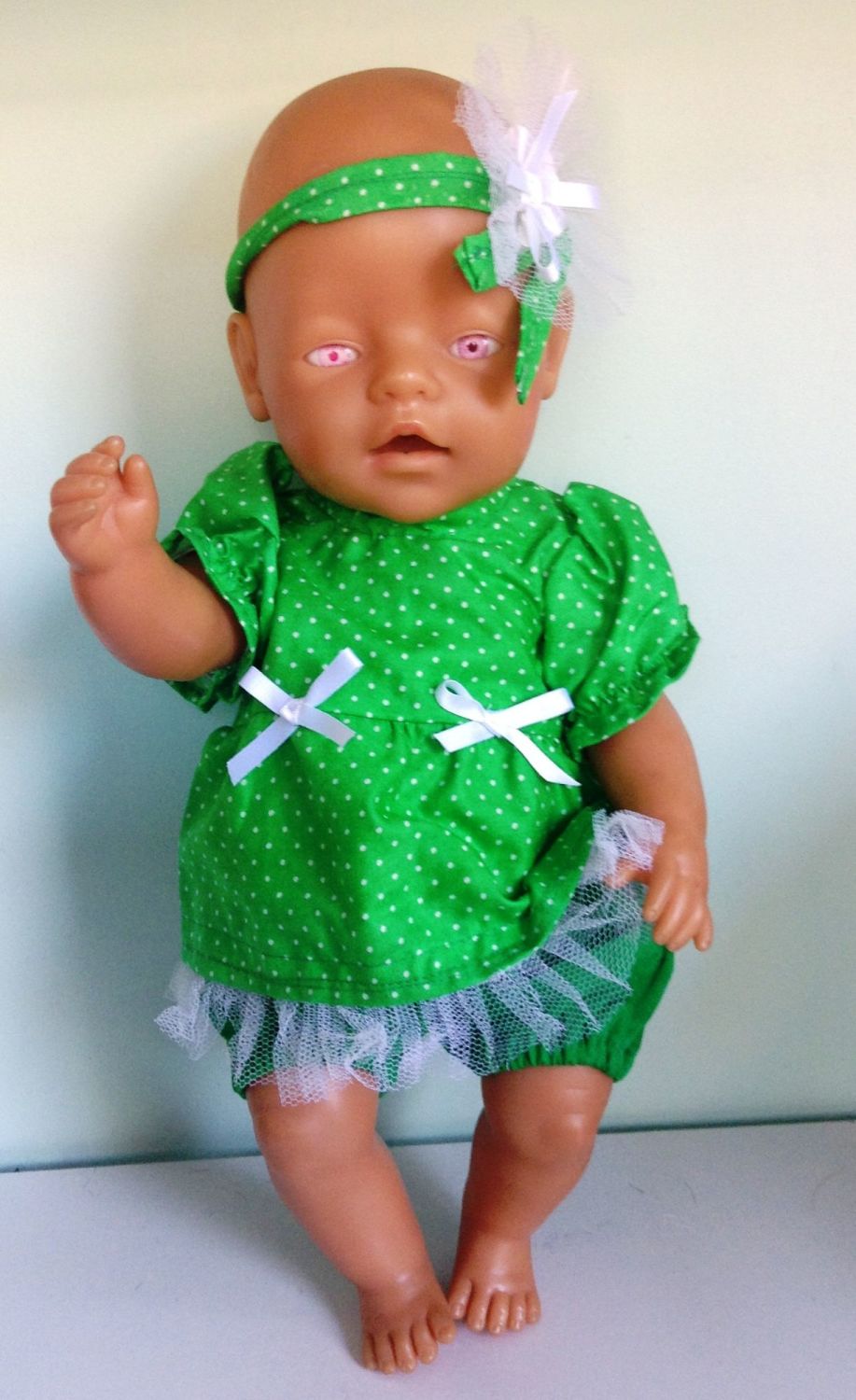 Dolls dress and panties set to fit Baby Born and most 16 inch baby dolls