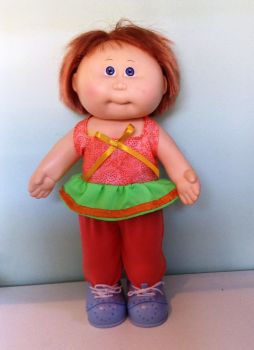 Doll's angel top and tights made to fit 14 inch high Cabbage patch doll