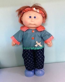 Doll's jacket and jeans set  made to fit the 14 inch high Cabbage Patch doll
