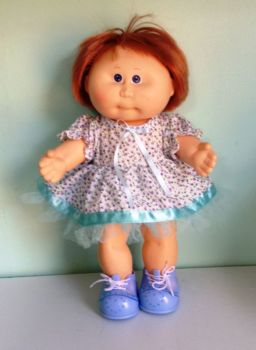 Doll's dress and panties set made to fit a 14 inch high Cabbage patch doll