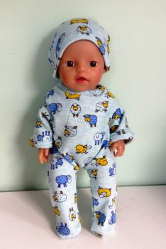 doll's sleepsuit/playsuit made to fit a 12 inch high baby doll