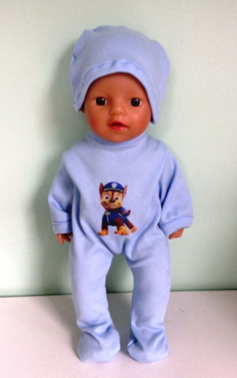 Doll's sleepsuit/playsuit made to fit a 12 inch high baby boy doll
