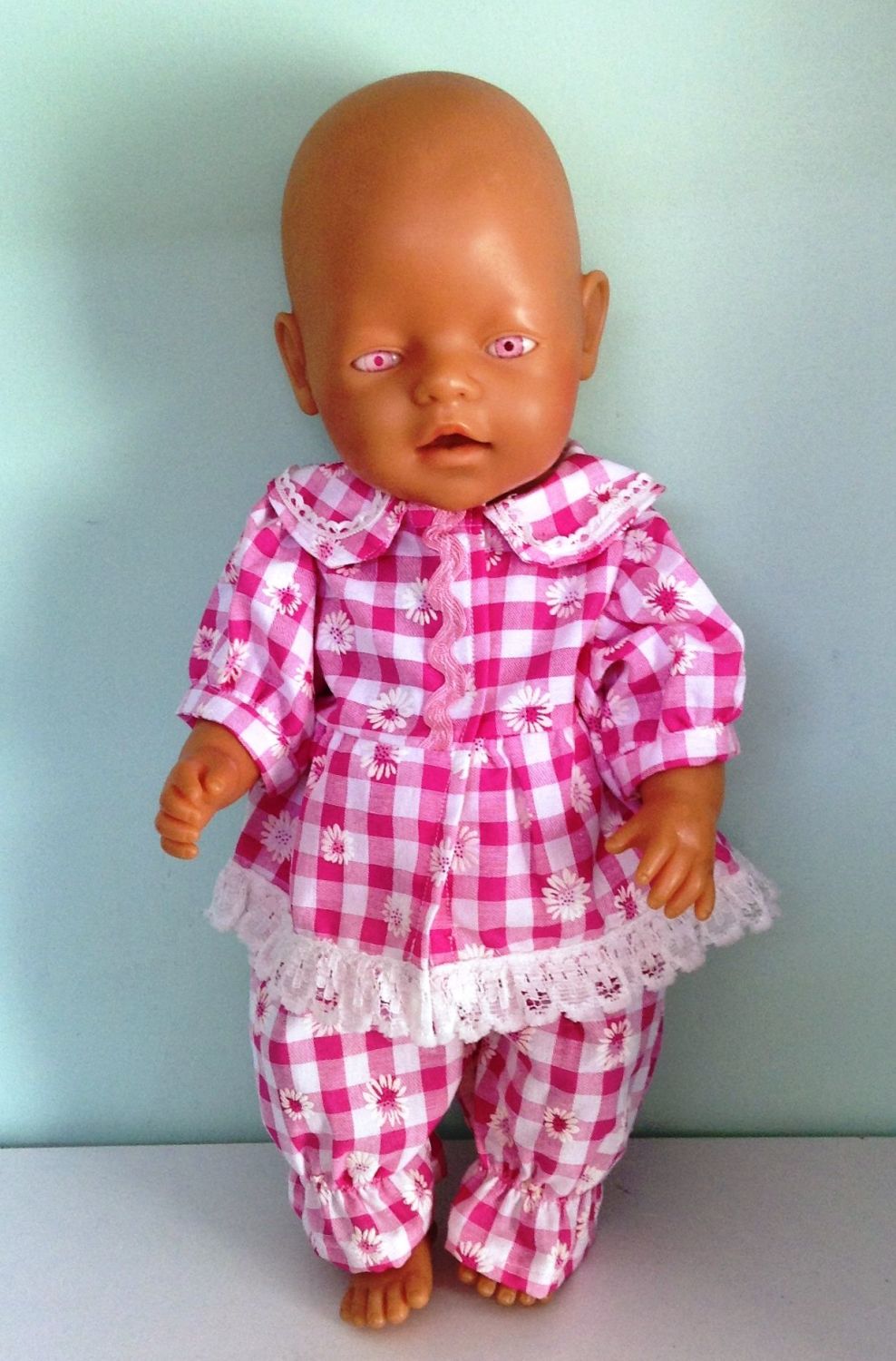 Doll's pajamas/playsuit made for 16 inch Baby Born doll