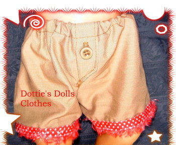 Dolls beige jockey shorts for Baby born girl doll
