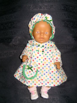 Dolls coat and beret to fit Baby Born doll