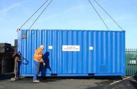 Apex 100 person mobile sewage treatment plant built into a container