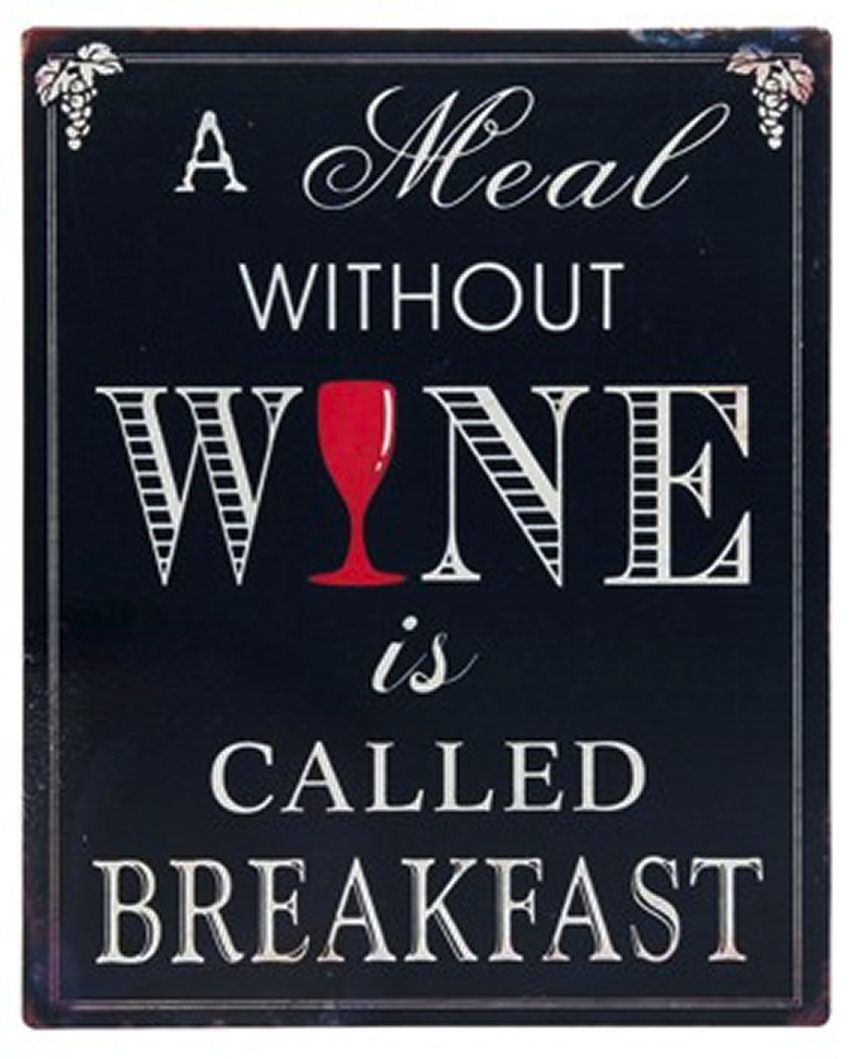 Wine Plaque - Breakfast, Wine Theme