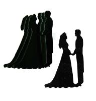 Black Silhouette Bride and Groom Craft Shapes - Larger Size x 10