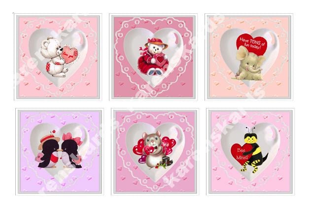 Valentines Day Characters Card Toppers