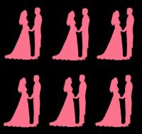 Pink Silhouette Bride and Groom Craft Embellishments