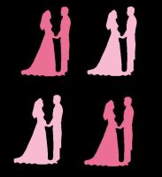 Pinks Silhouette Bride and Groom Craft Embellishments
