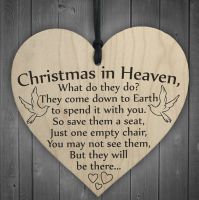 Christmas in Heaven Heart Memorial Plaque
