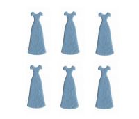 Dress Shapes in Blue Paper Craft Embellishments x 6