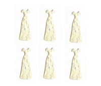 Dress Shapes in Ivory Shade Paper Craft Embellishments x 6