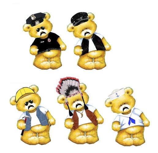YMCA Theme Teddy Bear Card Toppers