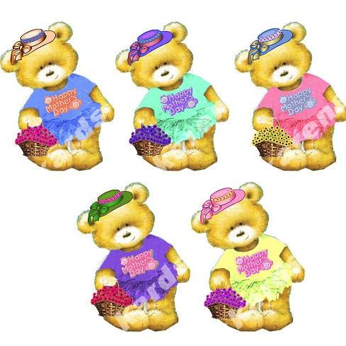 Happy Mother's Day Teddy Bear Card Toppers