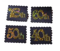 Number Card Making Toppers in a Black and GoldTheme x 4