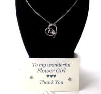 Flower Girl Gift - Crystal Gem Pendant Necklace