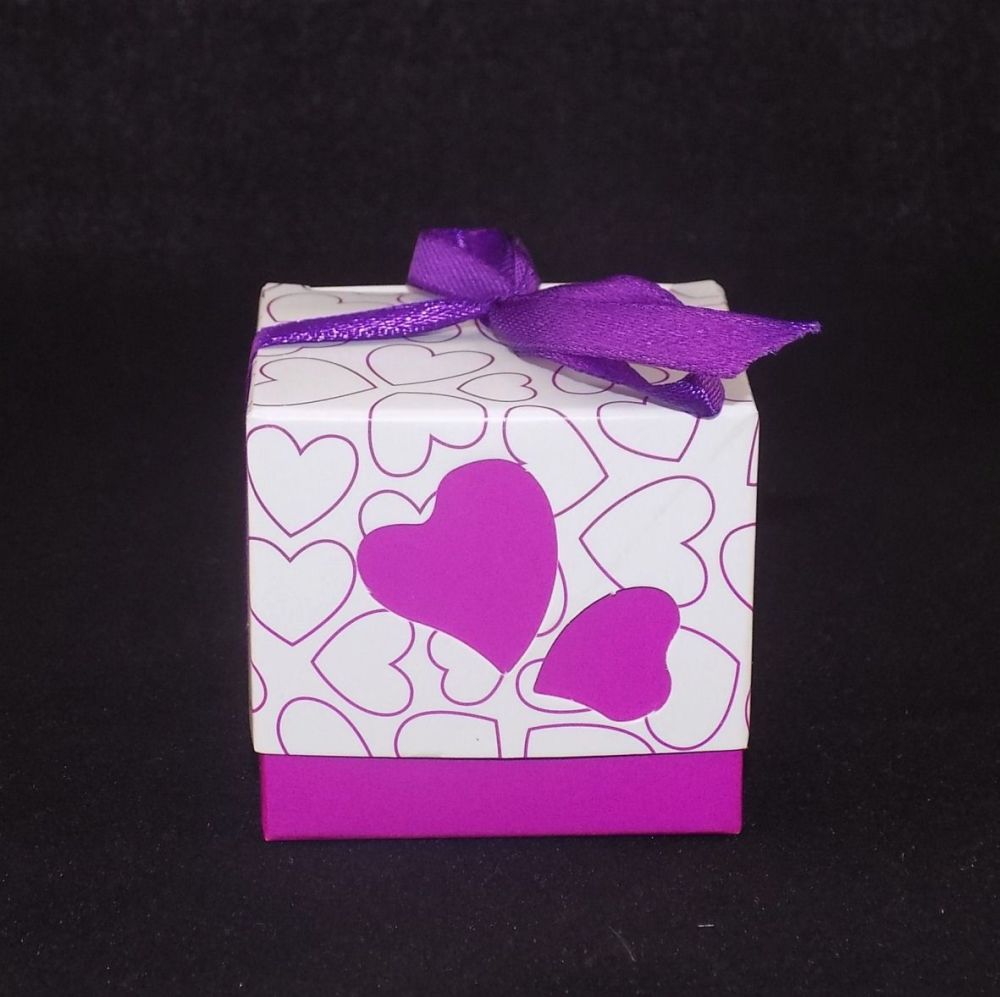 Wedding favour box in Plum and Purple