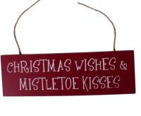 Christmas Hanging Plaque Mistletoe theme