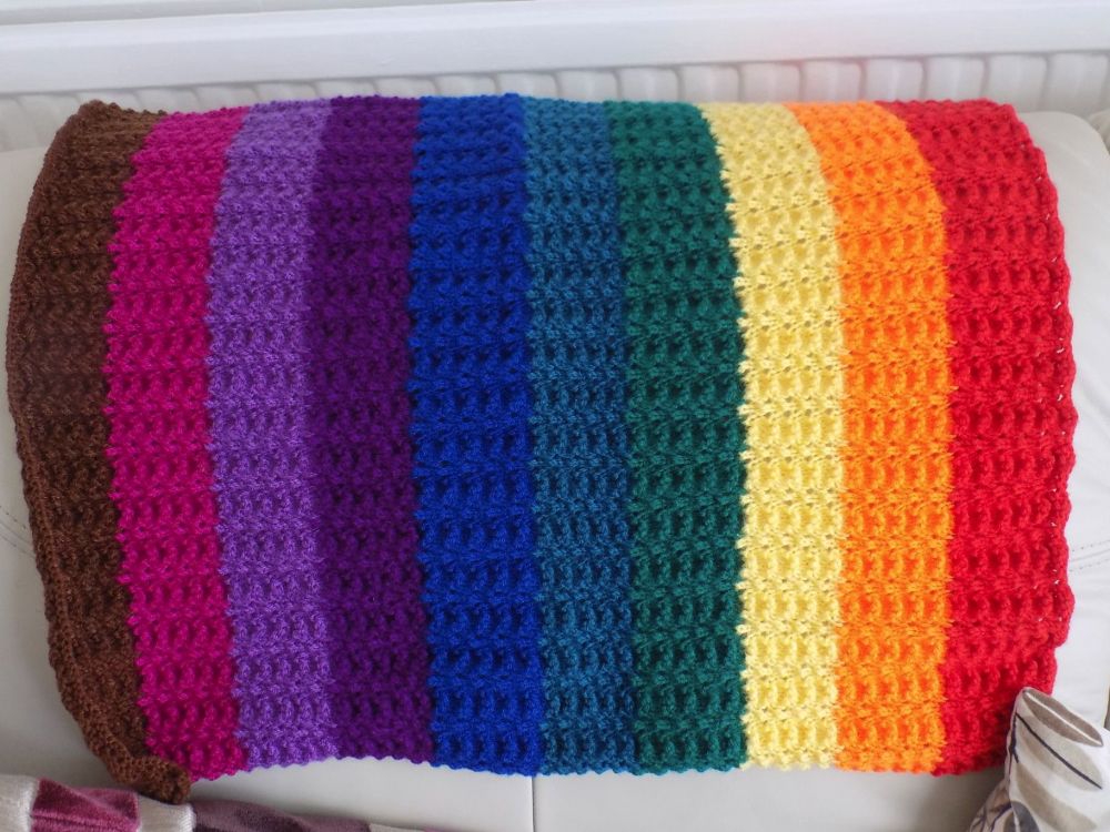 Rainbow Pram Blanket, Unisex Baby Blanket