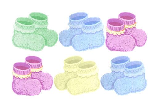 Baby Booties Card Making Toppers x 6