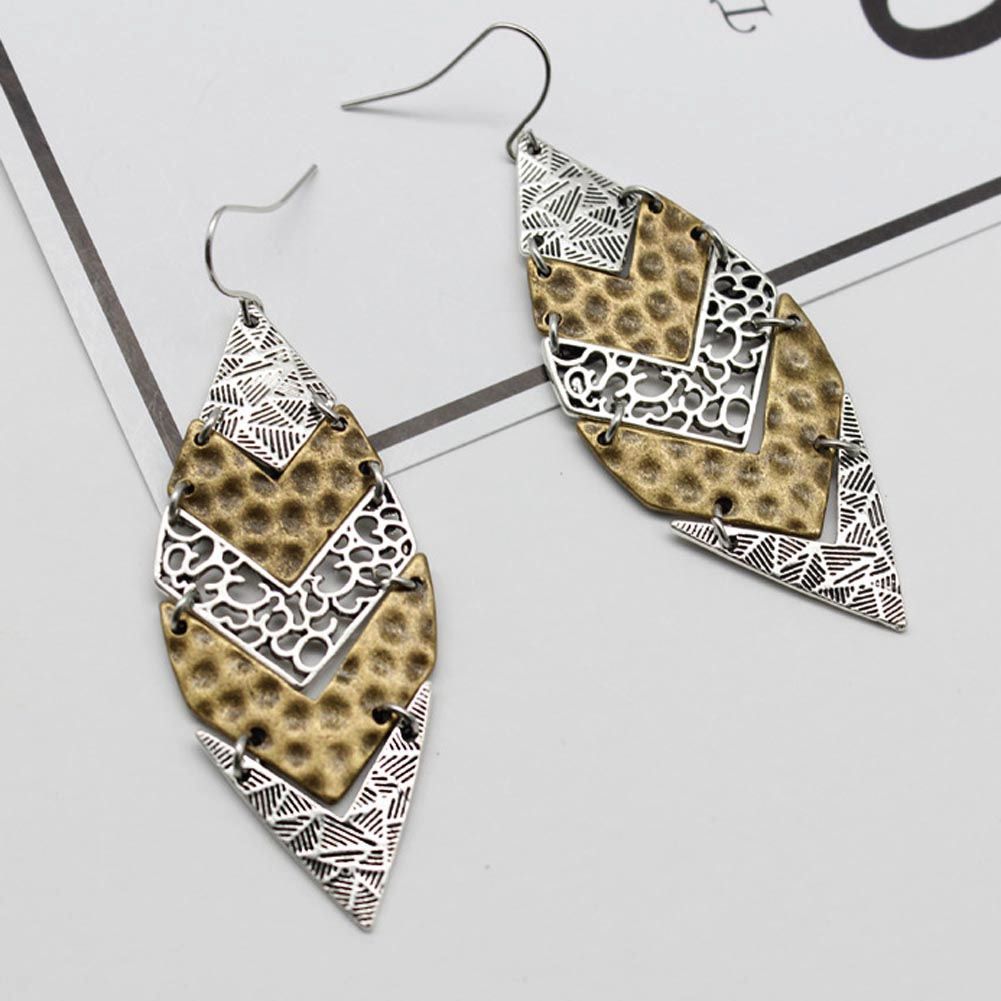 Silver and Gold Antique Vintage Drop Earrings