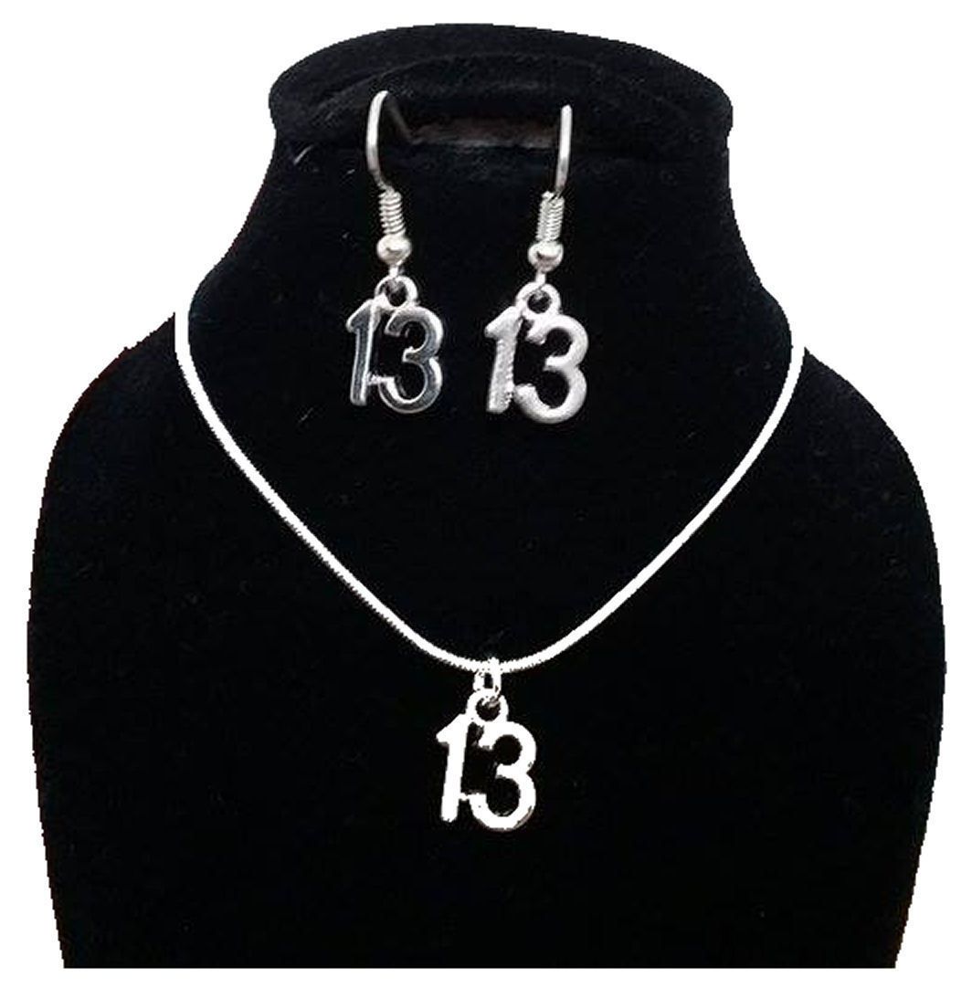 13th Birthday Silver Jewellery Earring and Necklace Gift Set