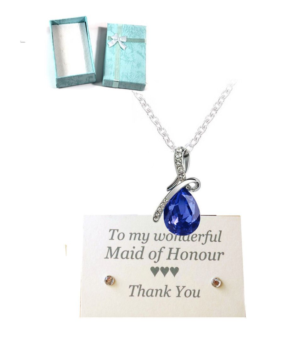 Maid of Honour Pendant Necklace - Royal Blue