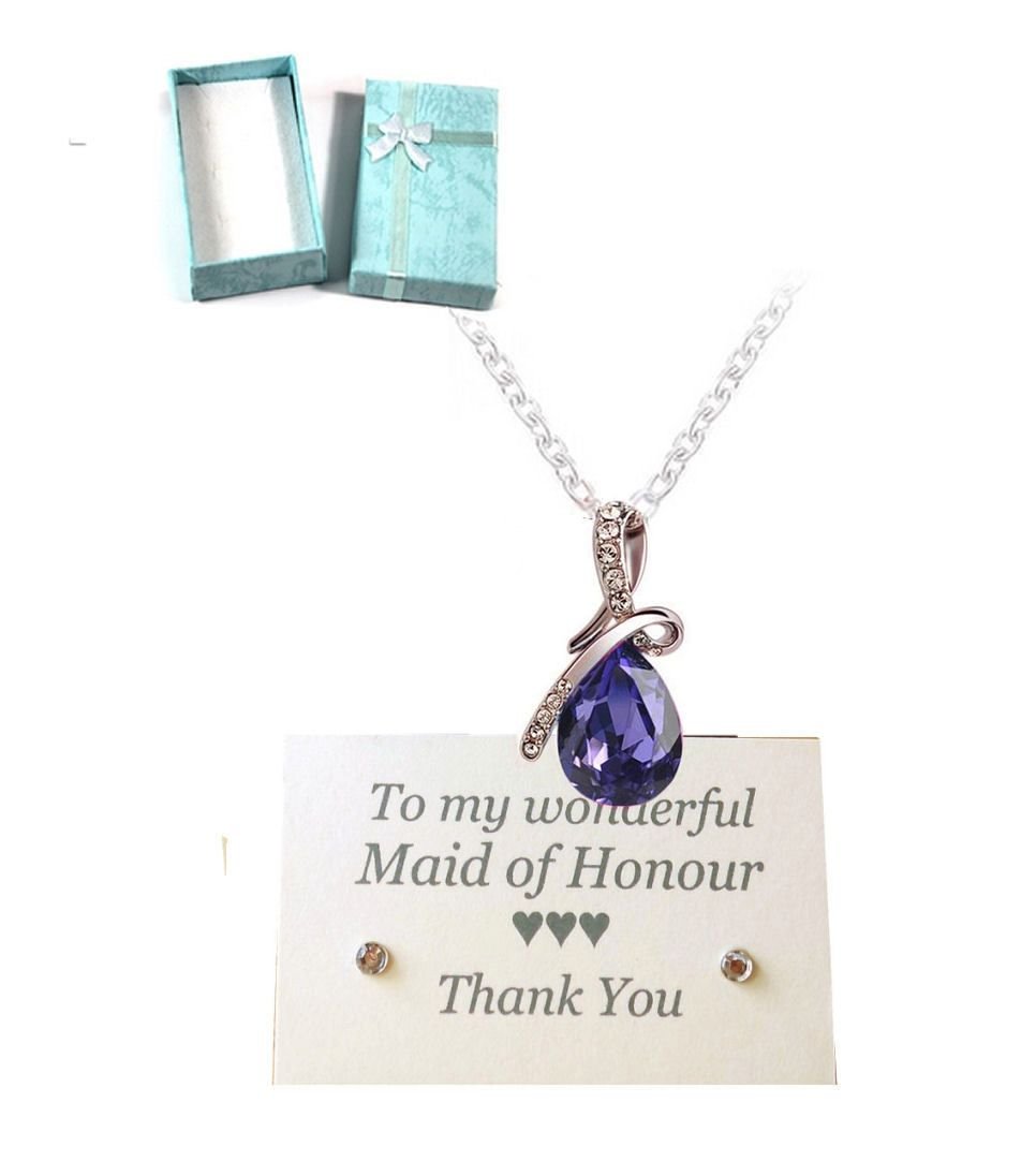 Maid of Honour Pendant Necklace - Purple