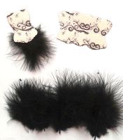 Die Cut Bodices with Fluffy Feathers White x 5