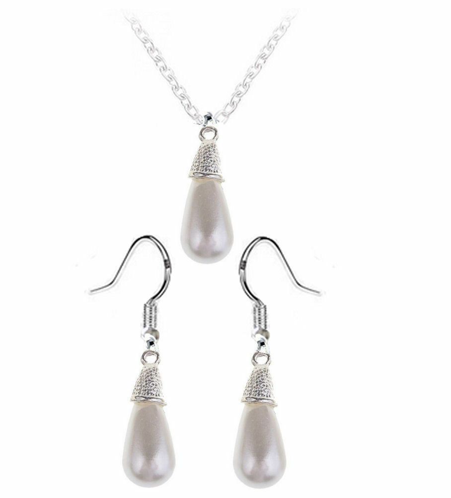 Bridal Bridesmaid Pearl Necklace and Earrings