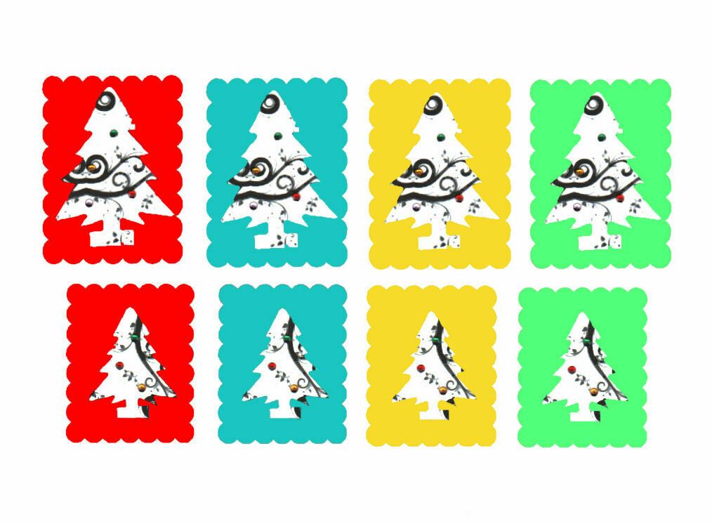 Christmas Tree Colourful Card Making Craft Toppers