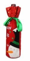 Christmas Wine Bottle Cover Red Snowman
