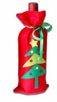 Christmas Tree Wine Bottle Cover Red Tree