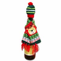 Christmas Wine Bottle Hat & Scarf Reindeer Novelty Table Decoration