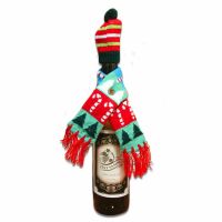 Christmas Wine Bottle Hat & Scarf Novelty Table Decoration