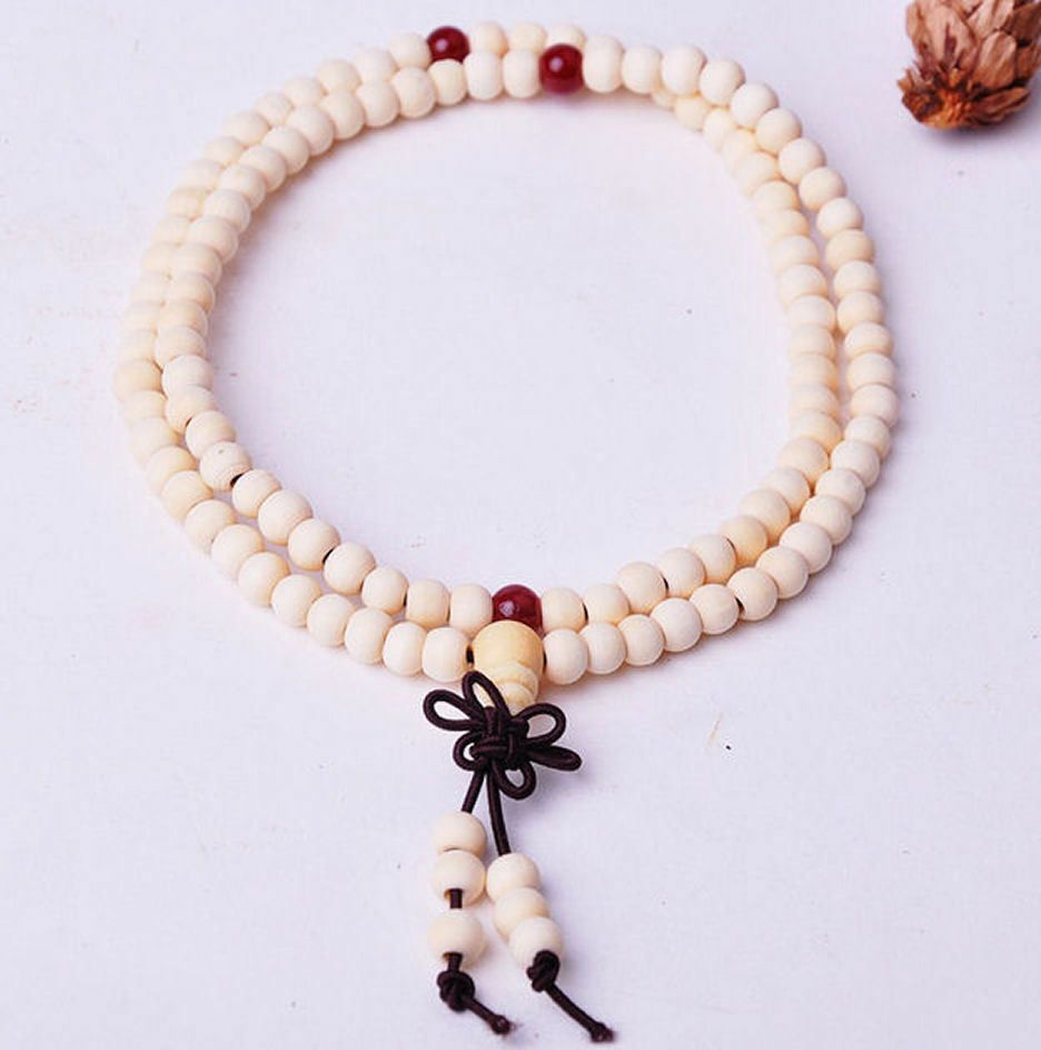 Buddhist Prayer Beaded Unisex Ivory Bracelet