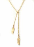 Gold Leaf Charm Pendant Necklace