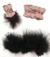 Die Cut Bodices with Fluffy Feathers Light Pink x 5