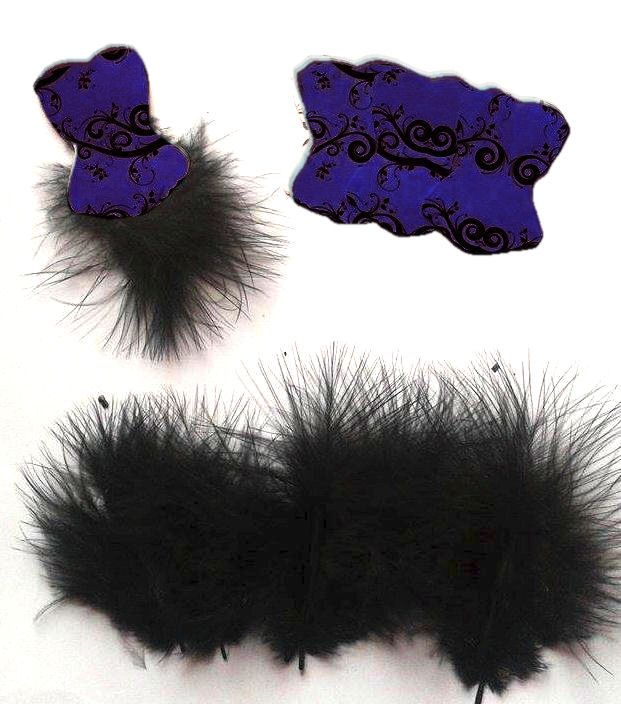 Die Cut Bodices with Fluffy Feathers Purple x 5