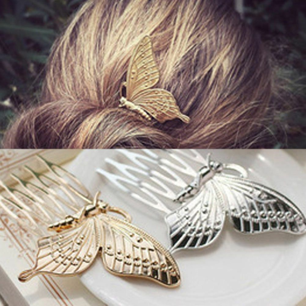 Butterfly Hair Comb Gold or Silver
