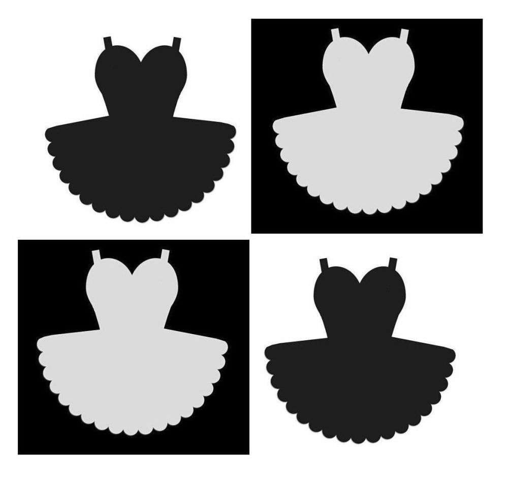 Ballet Prom Dresses Black and White Die Cut Shapes x 10