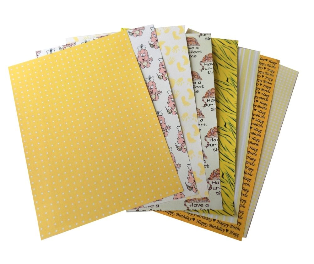 Yellow A5 Card Making Backing Papers
