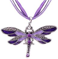 Purple Dragonfly Pendant Necklace