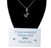 Flower Girl Pendant Necklace Gift - Dolphin