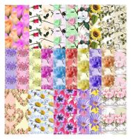 Flowers Assorted Designs Craft A5 Backing Papers