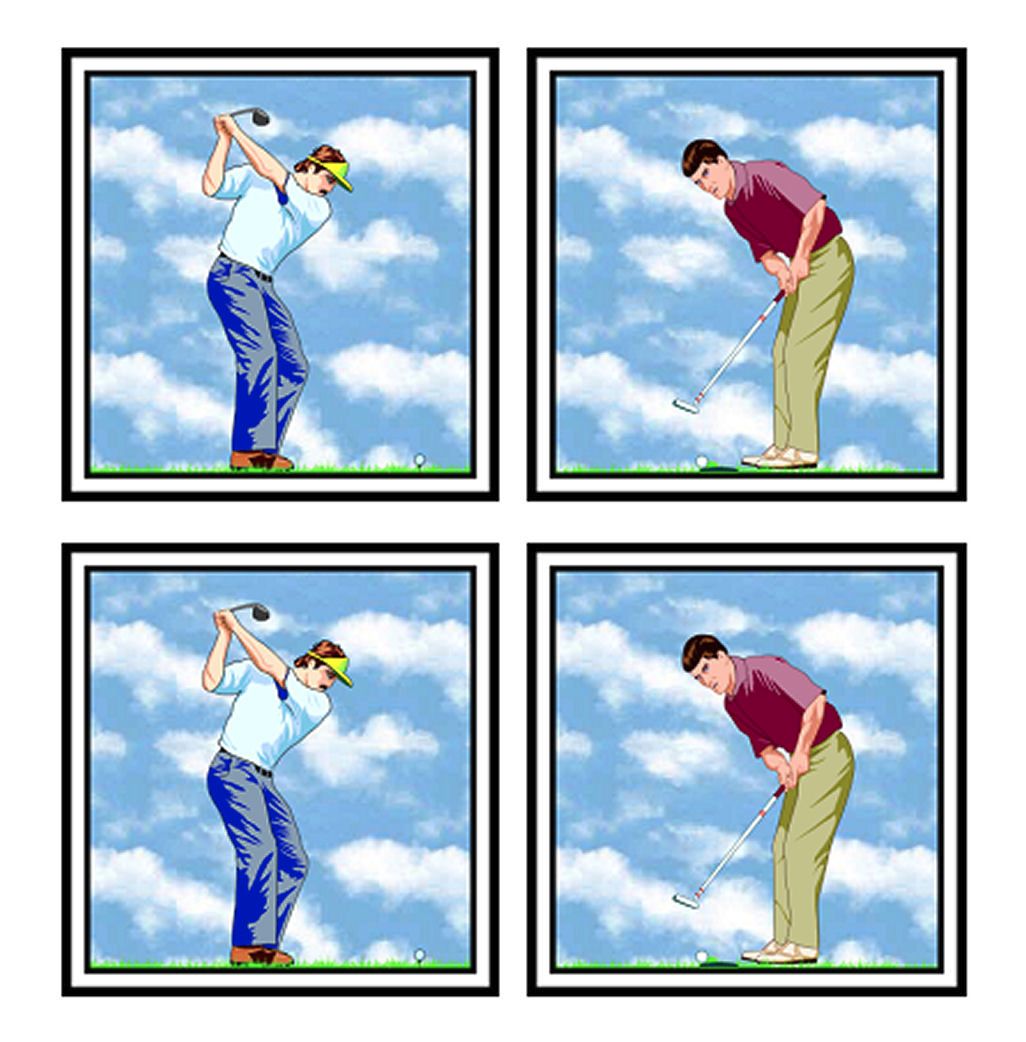 Golf Players Cardmaking Craft Toppers