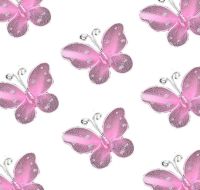 Baby Pink Organza Butterfly Embellishments x 8