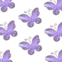 Lilac Organza Butterfly Embellishments x 8